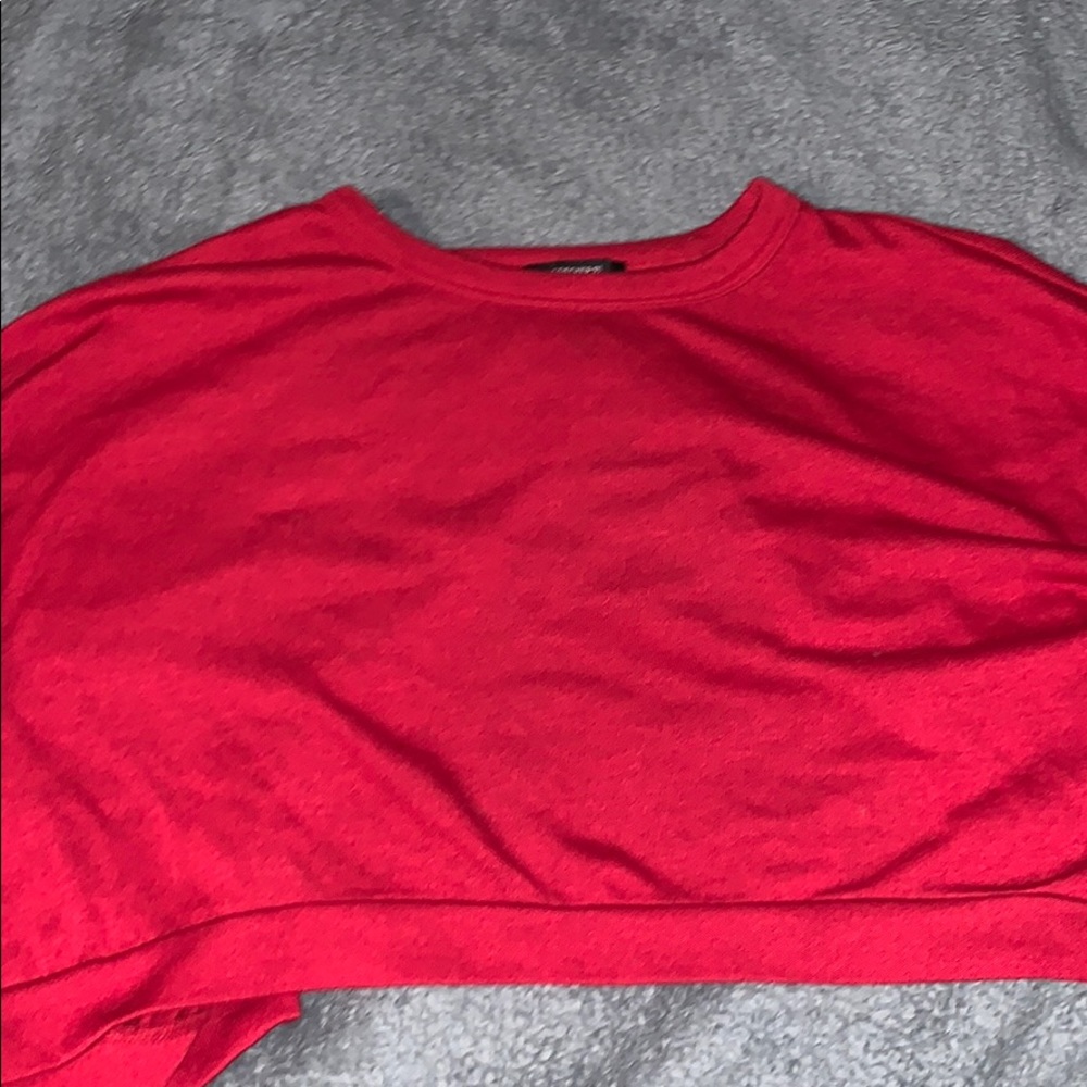 Open back red top